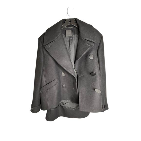 Givenchy NWT Oversized Asymmetric Cropped Double Breasted Wool Coat Size 44 - Picture 2 of 10